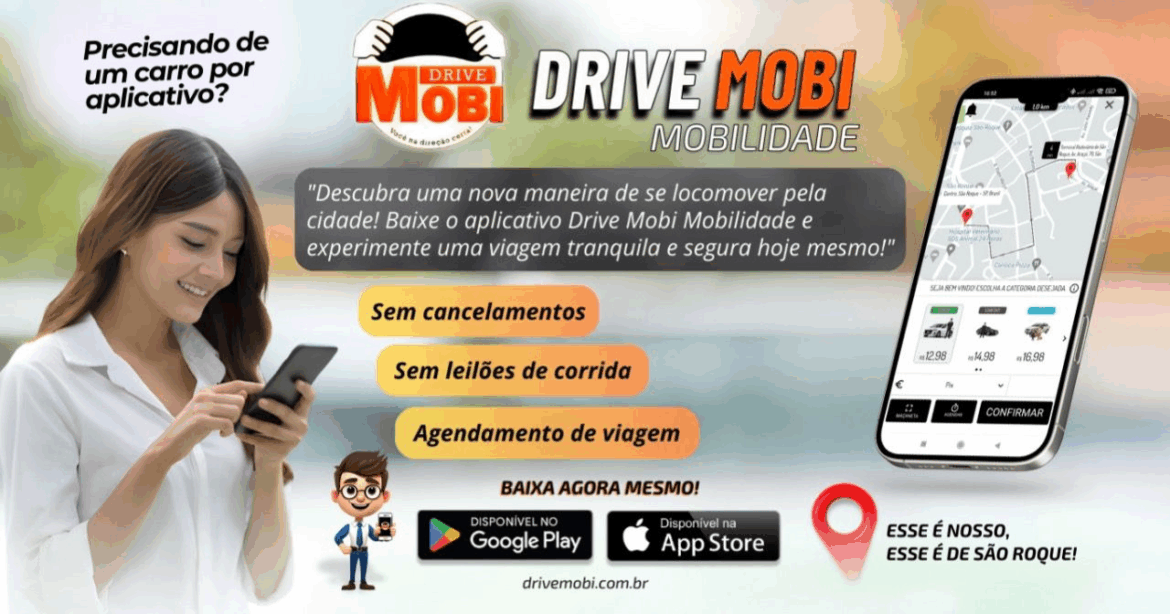 Conheça Drive Mobi em São Roque; carro por aplicativo com agendamento de viagem Conheça Drive Mobi em São Roque; carro por aplicativo com agendamento de viagem