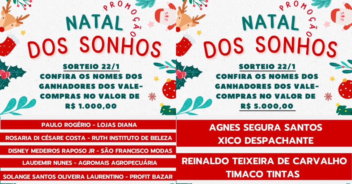 Associação Comercial de São Roque realiza promoção Natal dos Sonhos e sorteia R$ 50 mil em vale compra