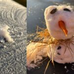 Morador de Ibiúna faz “boneco de neve” em cima do carro após geada intensa